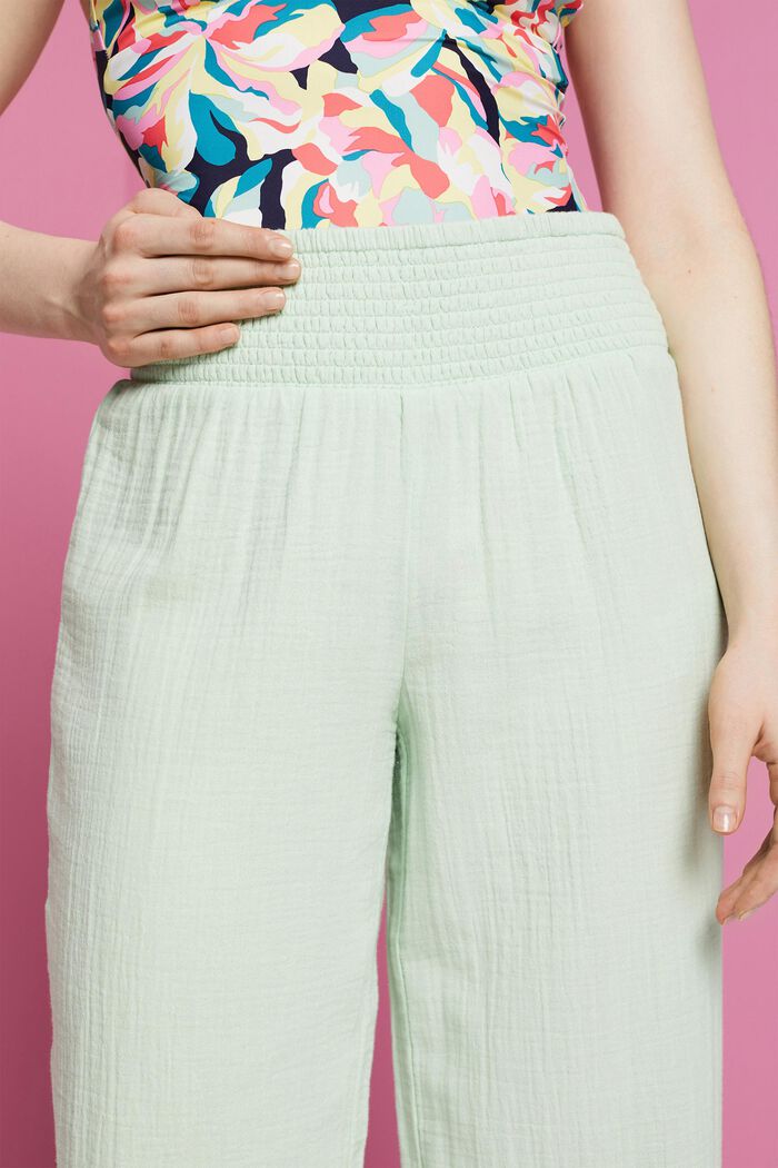 Hose mit weitem Bein, 100 % Baumwolle, DUSTY GREEN, detail image number 2
