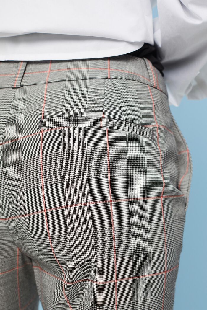 Gerade geschnittene Hose mit Karomuster, MEDIUM GREY, detail image number 4