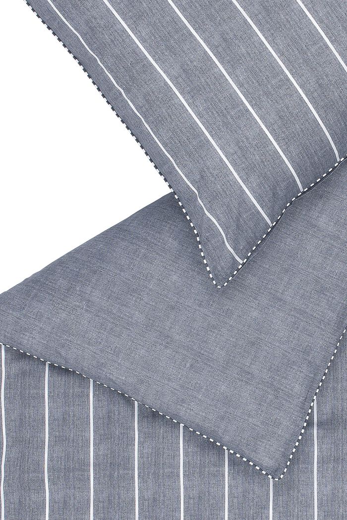 Linge de lit en tissu renforcé à rayures, 100 % coton, ANTHRACITE, detail image number 3