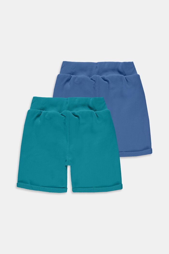 Lot de 2 shorts en pur coton, AQUA GREEN, detail image number 1
