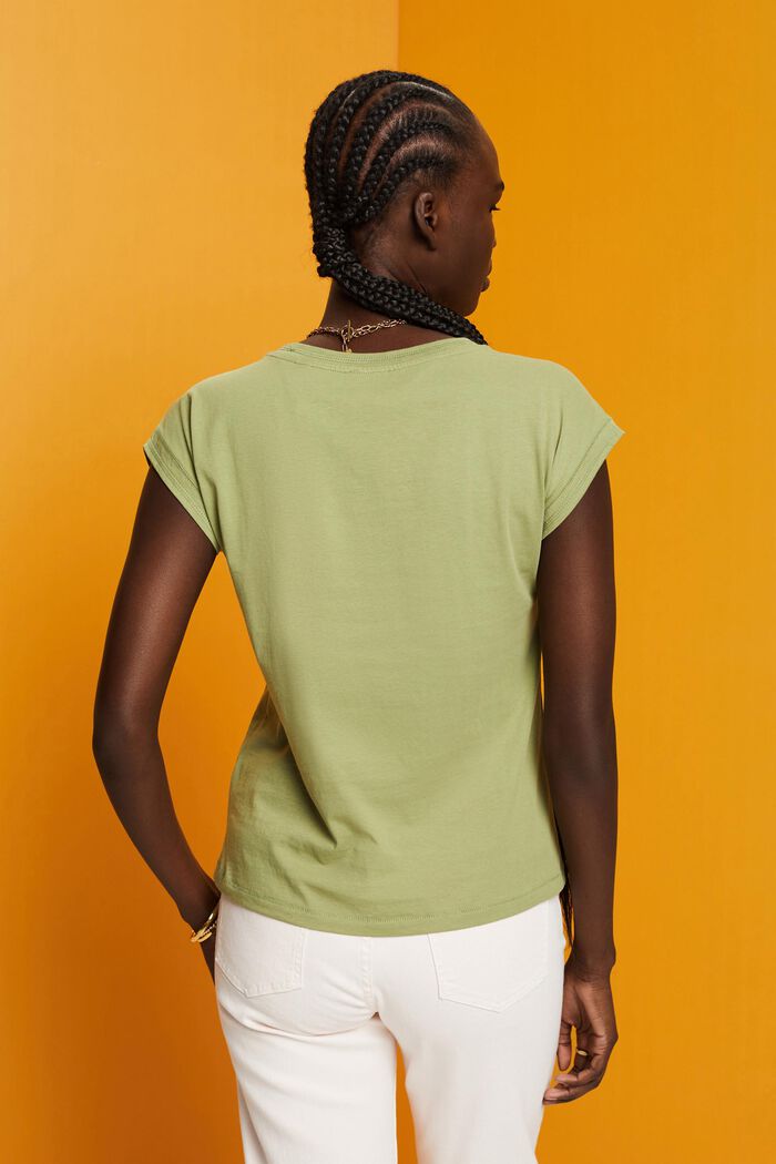 T-shirt en coton, PISTACHIO GREEN, detail image number 3