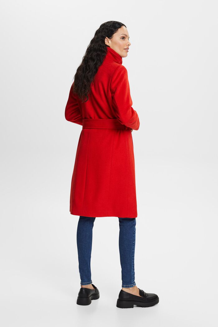 En matière recyclée : le manteau en laine mélangée à teneur en cachemire, RED, detail image number 3