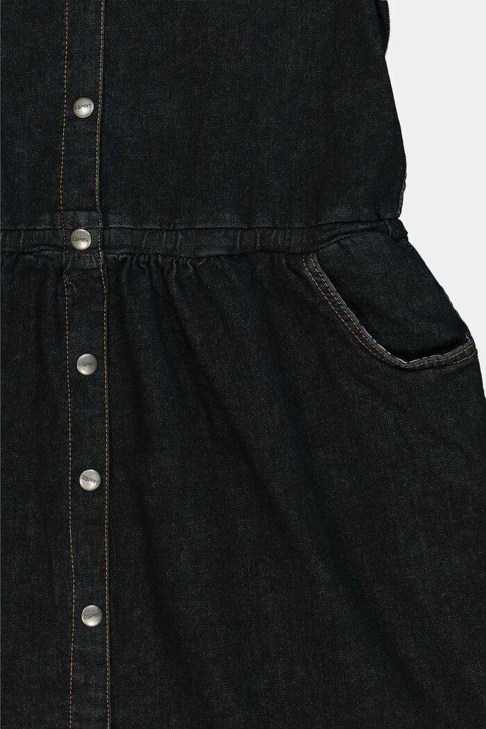Robe en jean réalisée en coton, BLACK DARK WASHED, detail image number 2