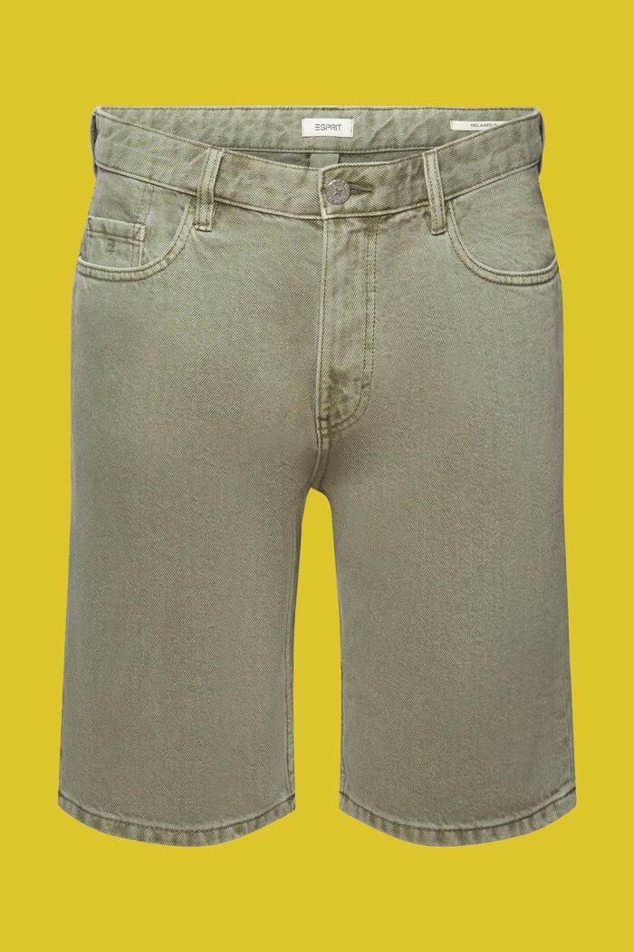 Shorts aus Coloured Denim, GREEN, detail image number 6