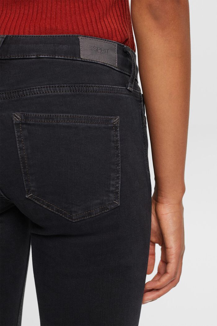 Enge Jeans mit mittelhohem Bund, BLACK DARK WASHED, detail image number 4
