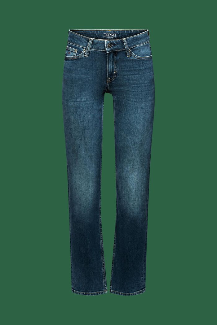 Jean Straight taille mi-haute, BLUE MEDIUM WASHED, detail image number 6