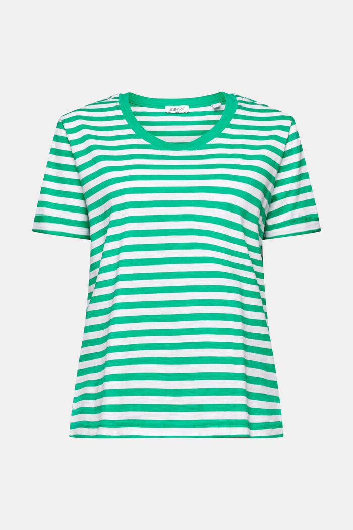 Slub-T-Shirt mit U-Ausschnitt, GREEN, detail image number 5