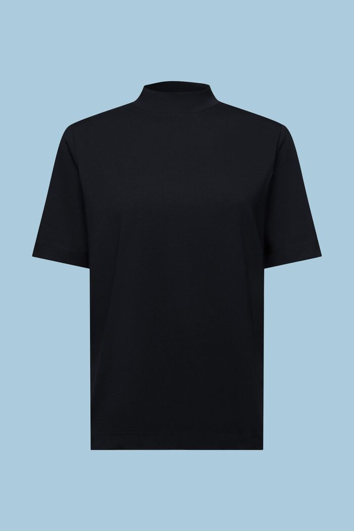 Jersey-T-Shirt mit Stehkragen, BLACK, detail image number 6
