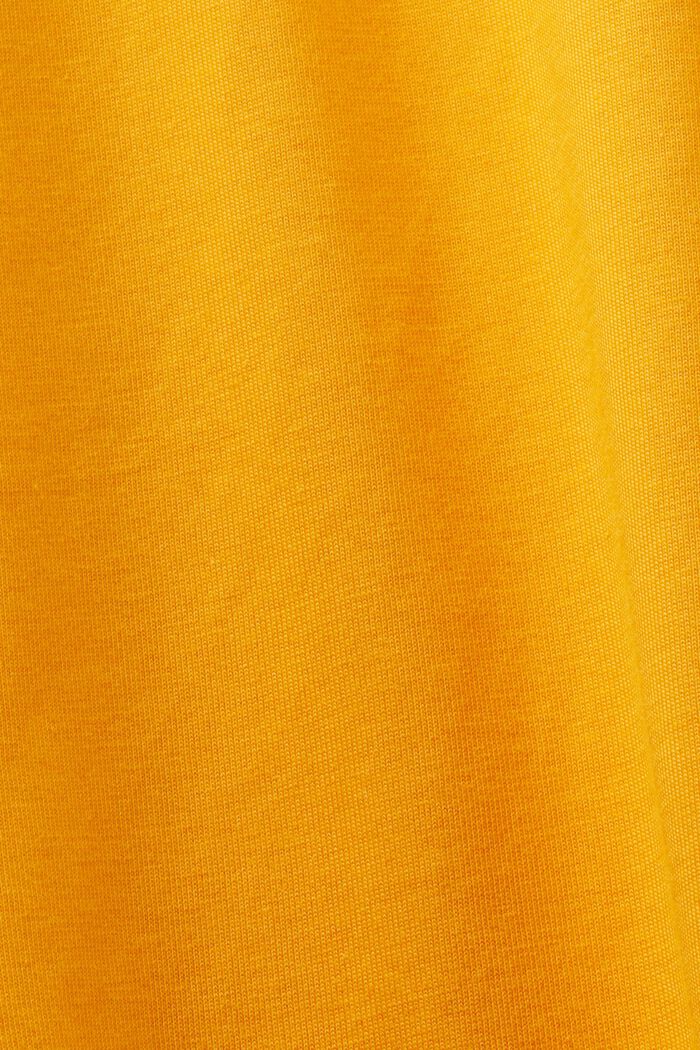 Baumwoll-T-Shirt mit Logo und Stehkragen, GOLDEN ORANGE, detail image number 6