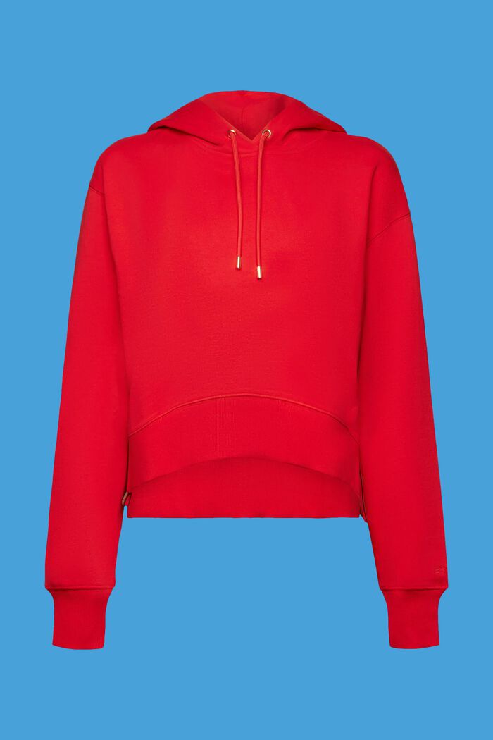 Sweat à capuche court, 100 % coton, RED, detail image number 5