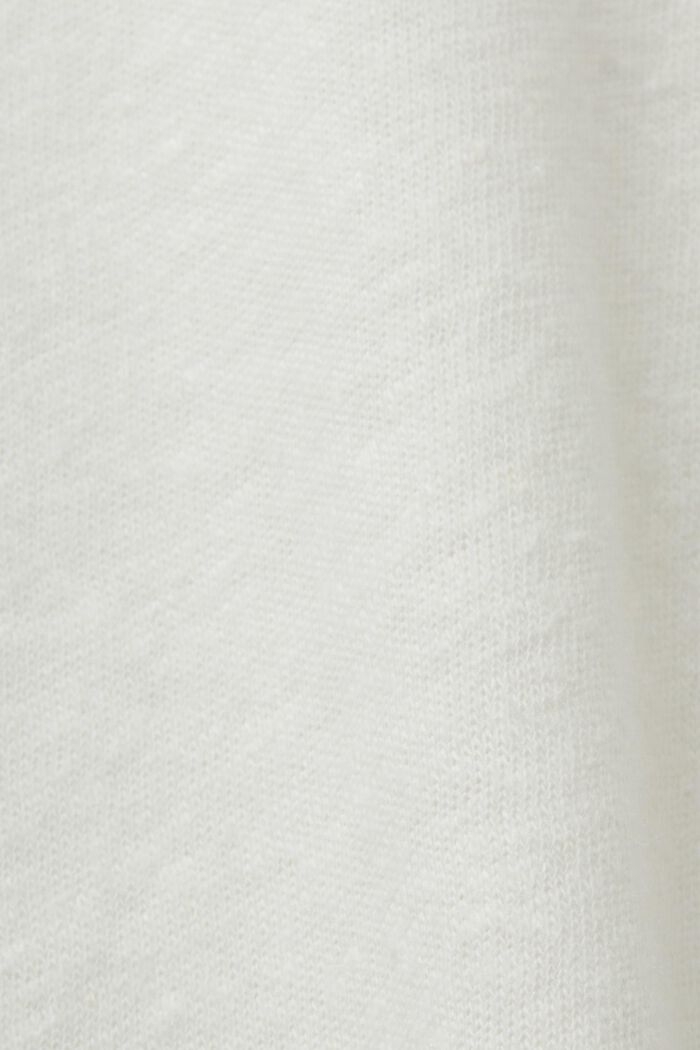 T-shirt CURVY en mélange de coton et de lin, OFF WHITE, detail image number 1