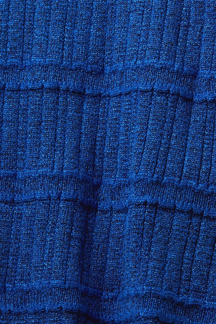Kurzer Pullover im Glitzerlook mit Stehkragen, BRIGHT BLUE, detail image number 5