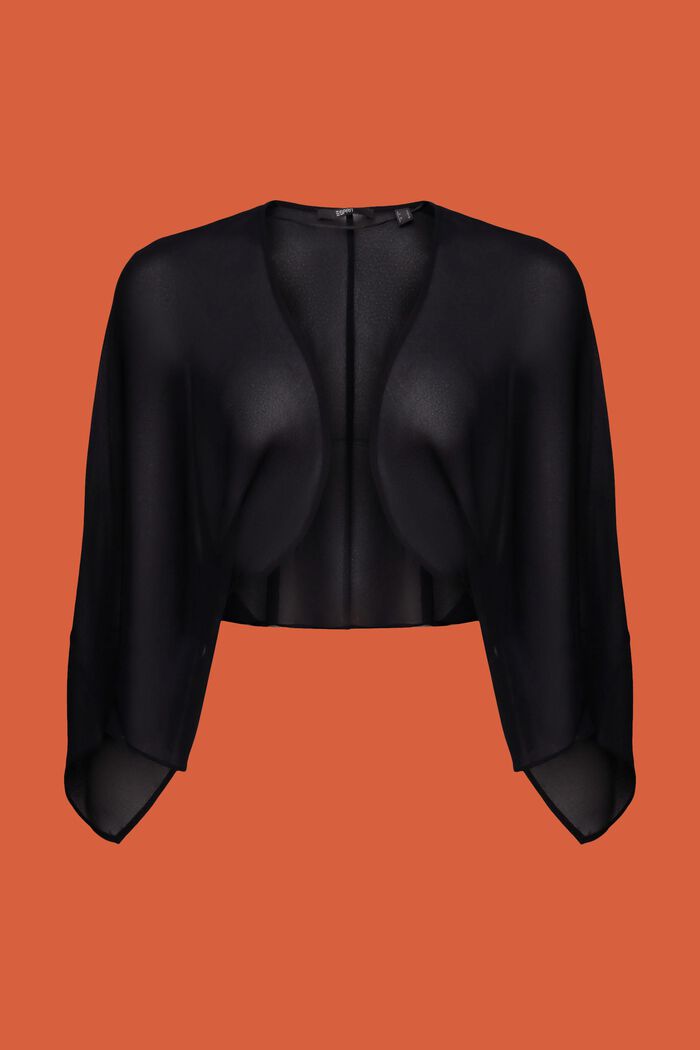 Cardigan en mousseline de style châle, BLACK, detail image number 5