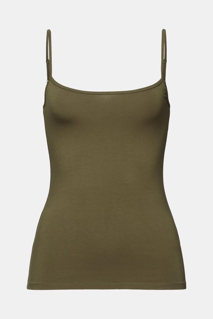 Top en maille stretch, KHAKI GREEN, detail image number 6
