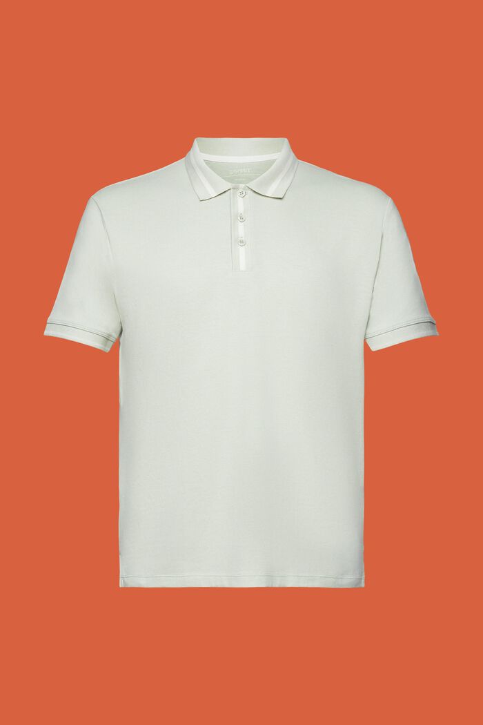 Polo-Shirt aus Jersey, Baumwollmix, PASTEL GREEN, detail image number 5