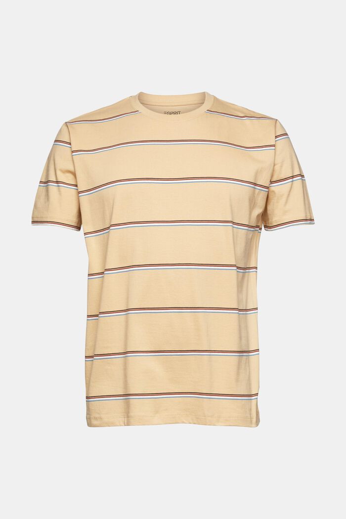 Jersey-T-Shirt mit Streifen, SAND, overview