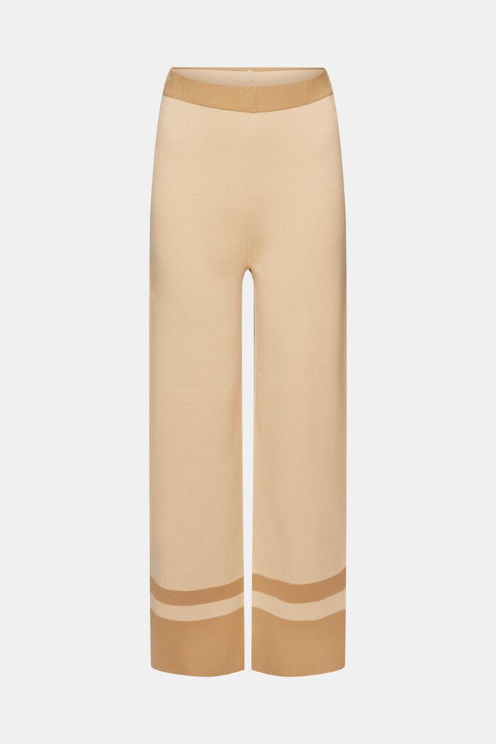 Pantalon en maille bicolore à jambes larges, SAND, detail image number 6