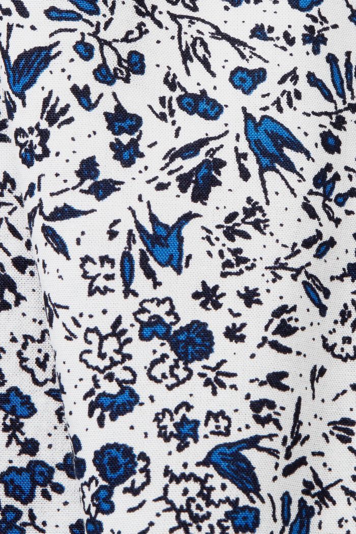 Florale Bluse mit geschlitztem Ausschnitt, WHITE, detail image number 5
