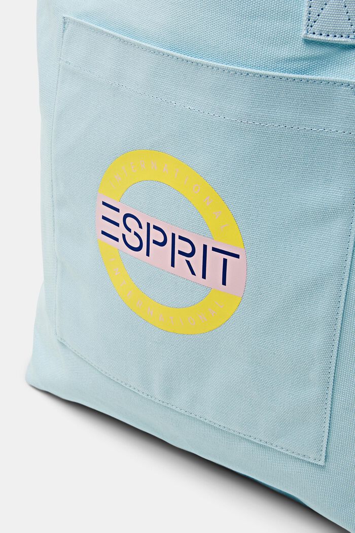 Tote Bag aus Baumwolle mit Logodesign, PASTEL BLUE, detail image number 1