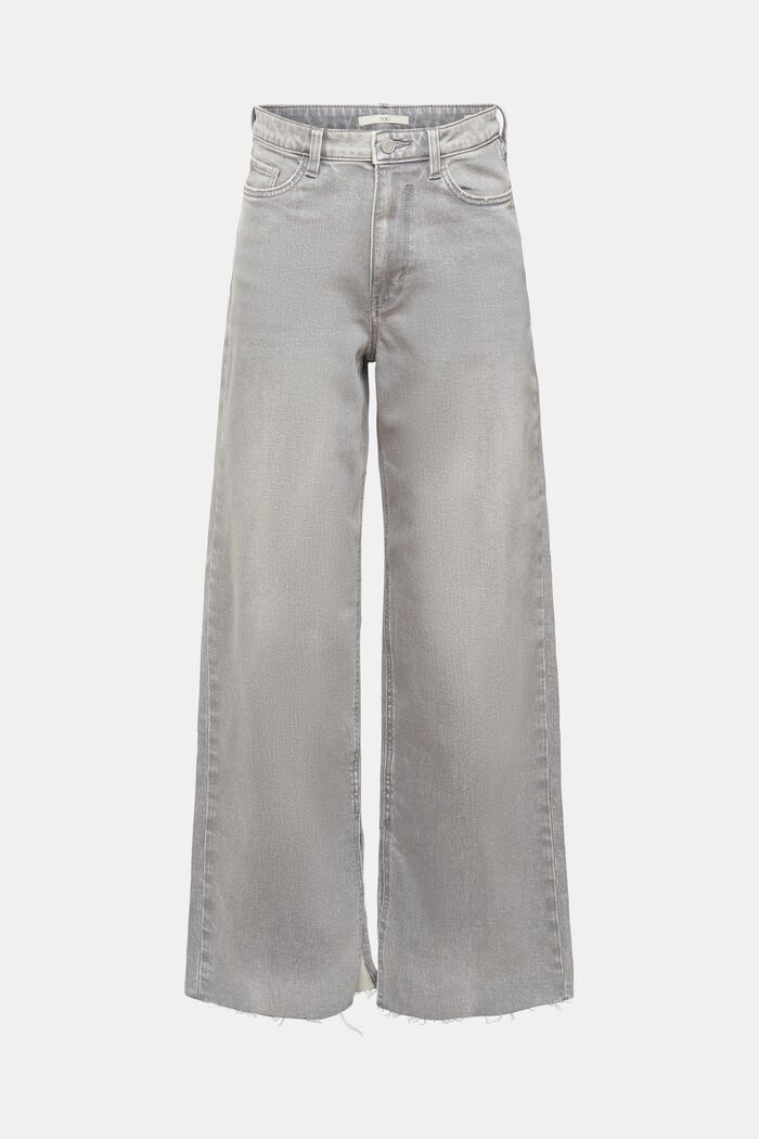Jeans mit weitem Bein, 100 % Baumwolle, GREY MEDIUM WASHED, detail image number 7