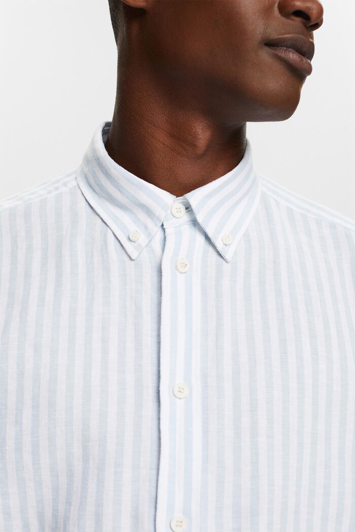 Gestreiftes Hemd aus Baumwoll-Popeline, LIGHT BLUE, detail image number 3