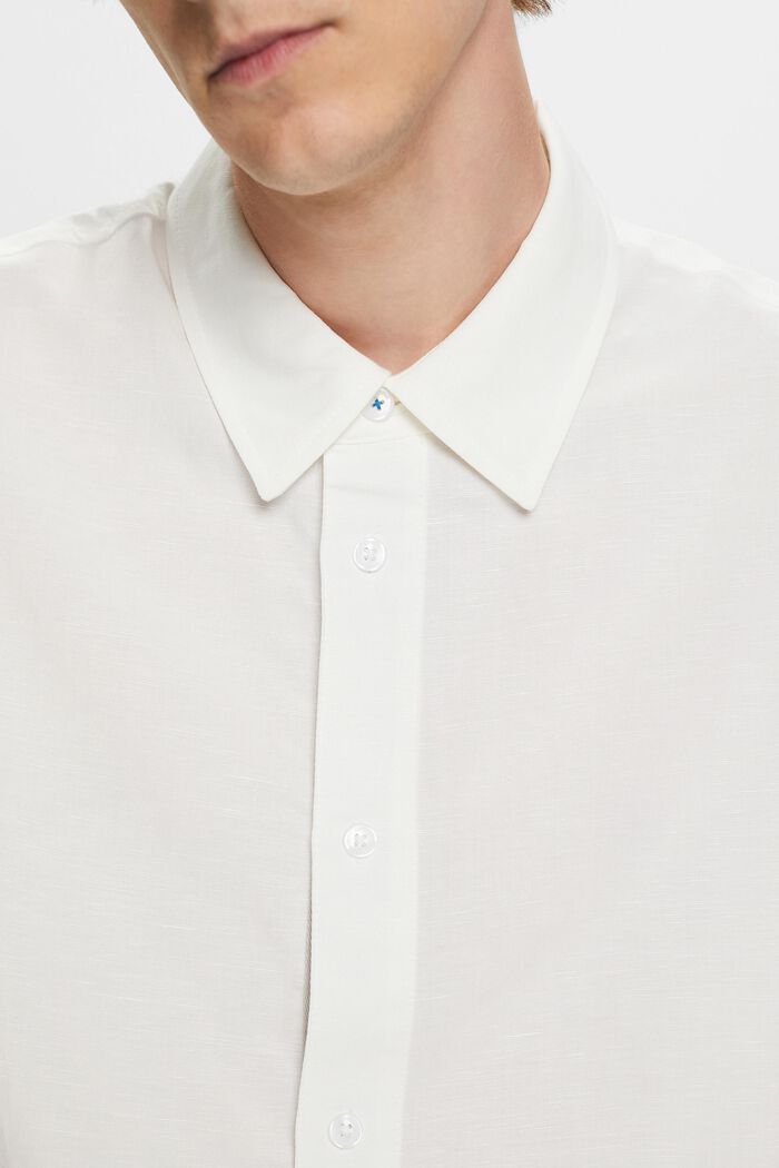 Chemise à manches courtes, lin mélangé, WHITE, detail image number 2