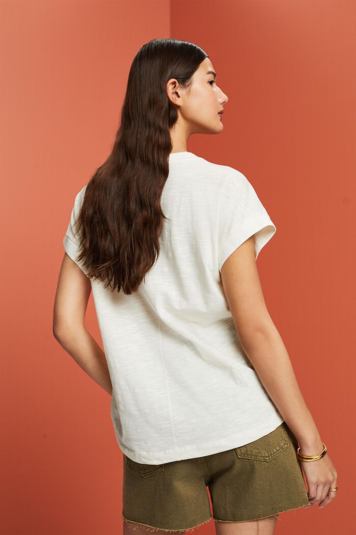T-shirt crocheté sur le devant, OFF WHITE, detail image number 3