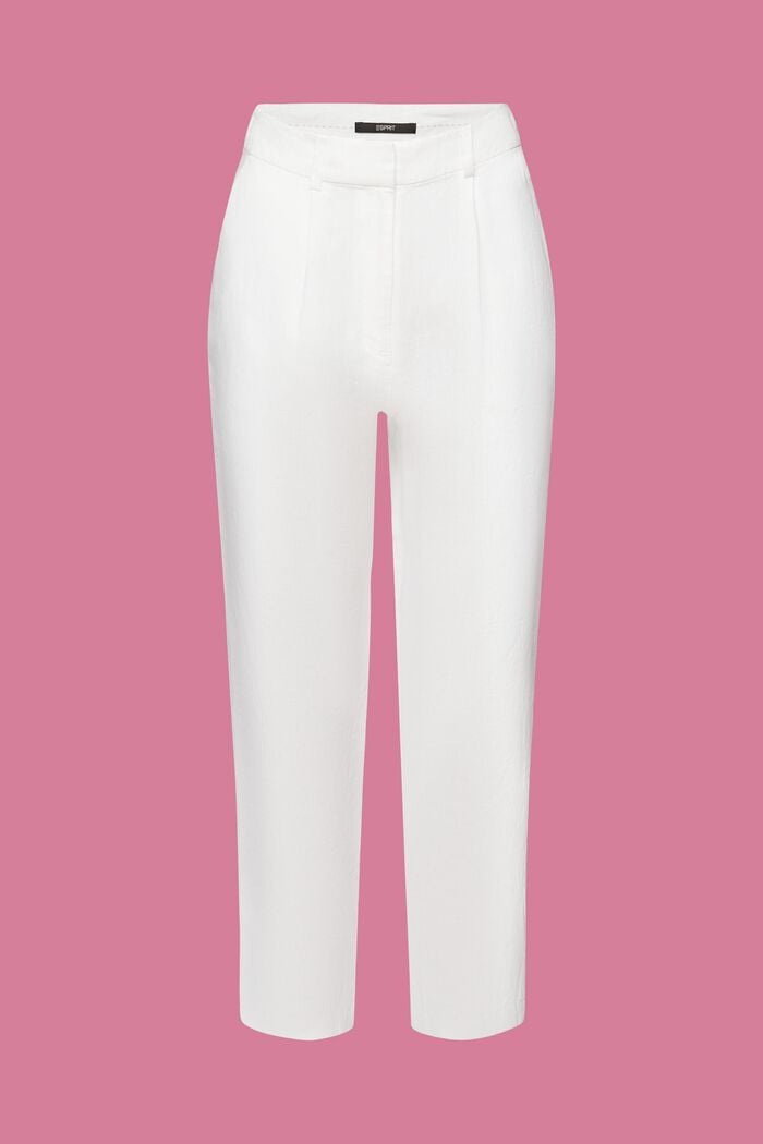 Pantalon raccourci en lin, WHITE, detail image number 6