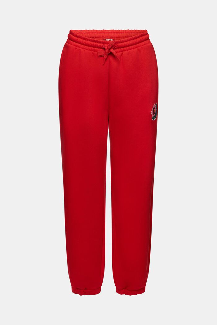 Pantalon de jogging en molleton à logo appliqué, DARK RED, detail image number 7