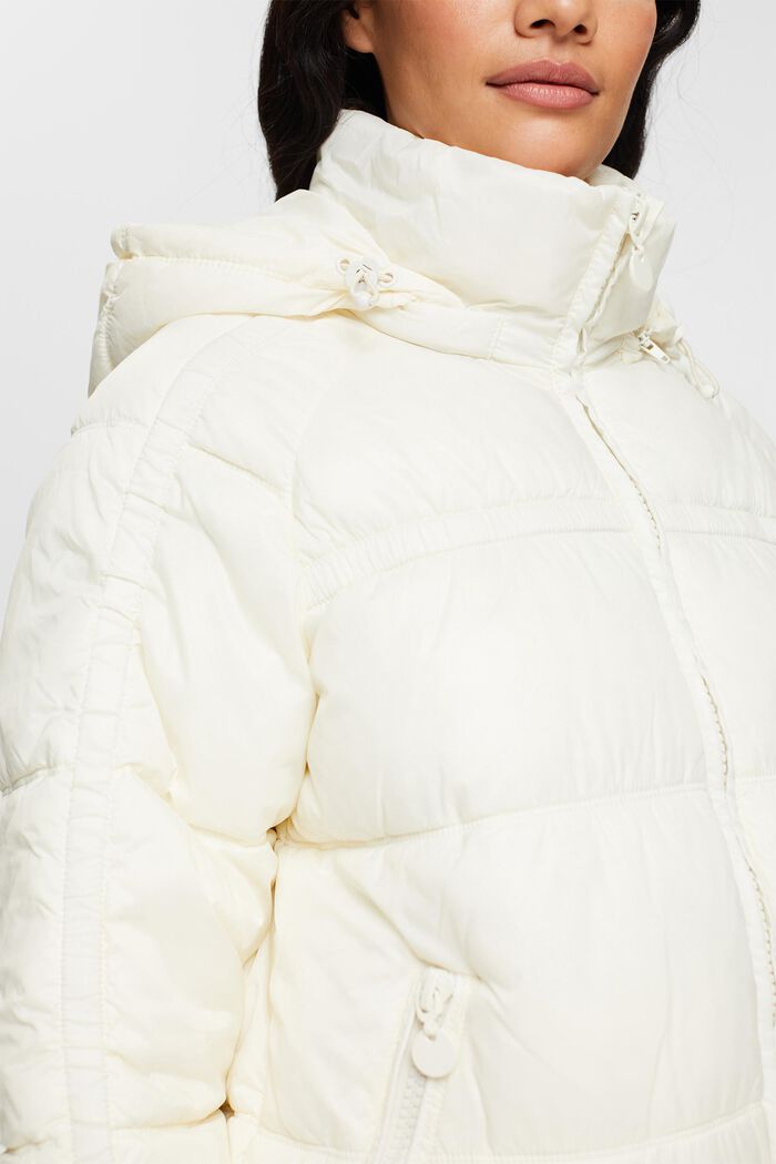 Stepp-Jacke mit abnehmbarer Kapuze, OFF WHITE, detail image number 0