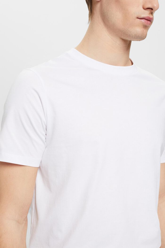 Jersey-T-Shirt mit Rundhalsausschnitt, WHITE, detail image number 2
