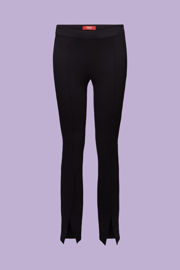 Punto-Jersey-Hose mit geschlitztem Saum, BLACK, detail image number 6