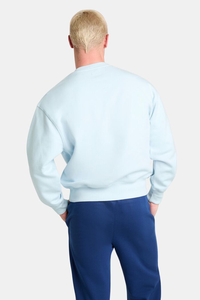 Sweat-shirt unisexe en maille polaire de coton orné d’un logo, PASTEL BLUE, detail image number 3