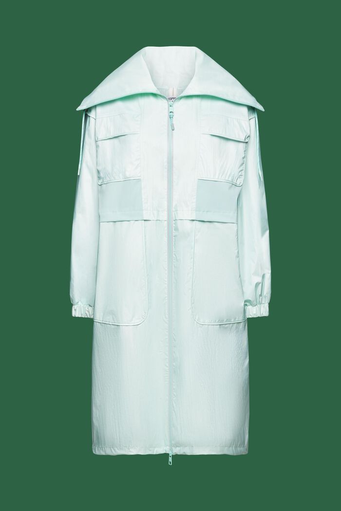 Wasserabweisender Ripstop-Mantel mit Stehkragen, LIGHT AQUA GREEN, detail image number 6