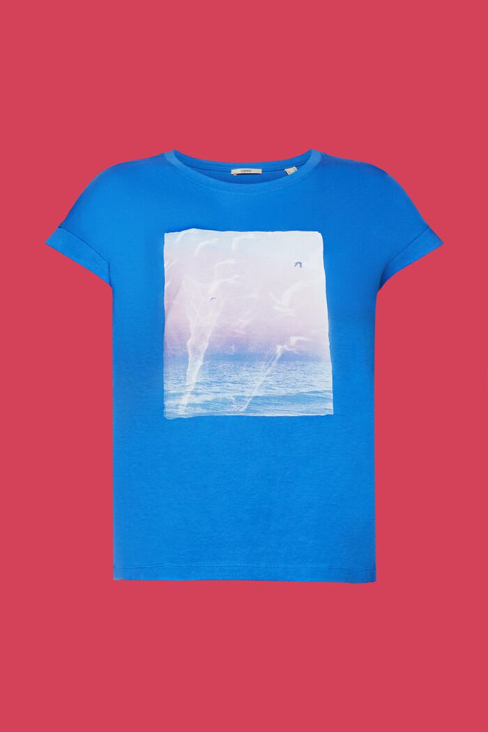 T-shirt à imprimé sur le devant, 100 % coton, BRIGHT BLUE, detail image number 5