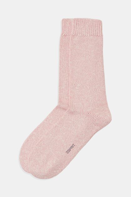 Boot-Socken in Grobstrick mit Wolle, LIGHT PINK, overview