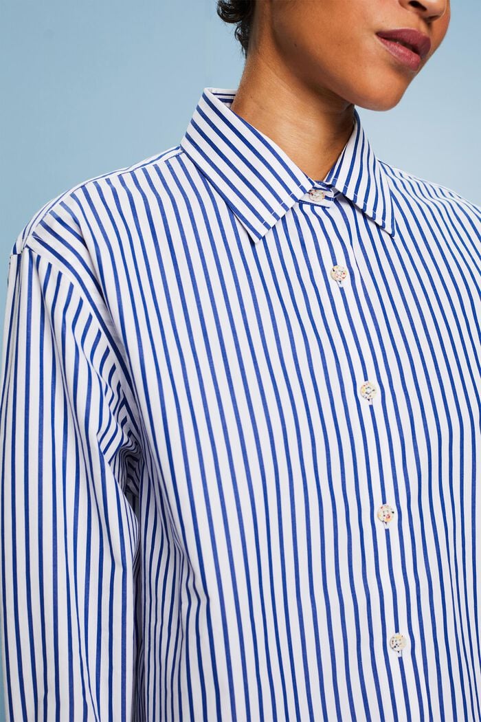 Gestreiftes Hemd aus Popeline, BRIGHT BLUE, detail image number 3