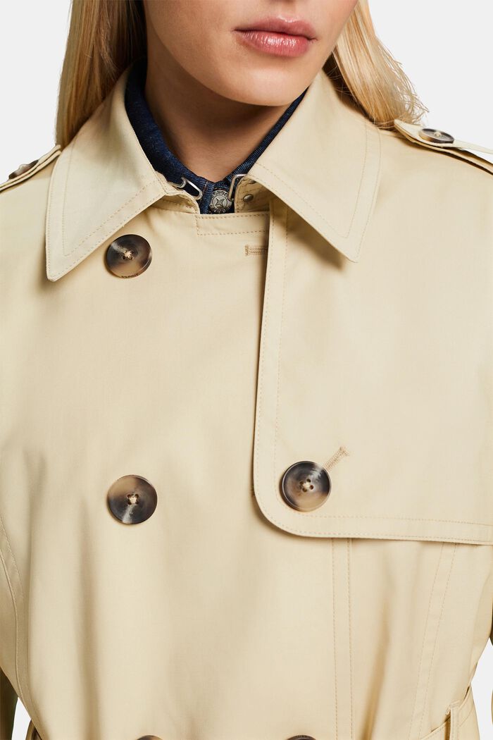 Trench-coat à boutonnage croisé et ceinture, SAND, detail image number 2