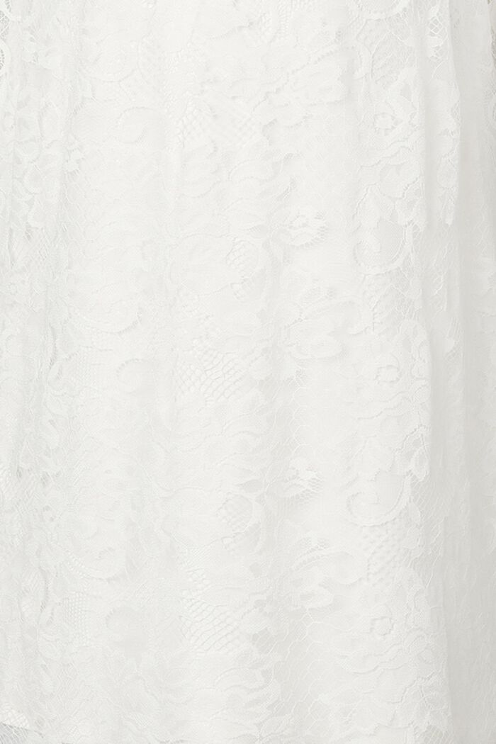 Robe en dentelle florale à ceinture à nouer, BRIGHT WHITE, detail image number 0