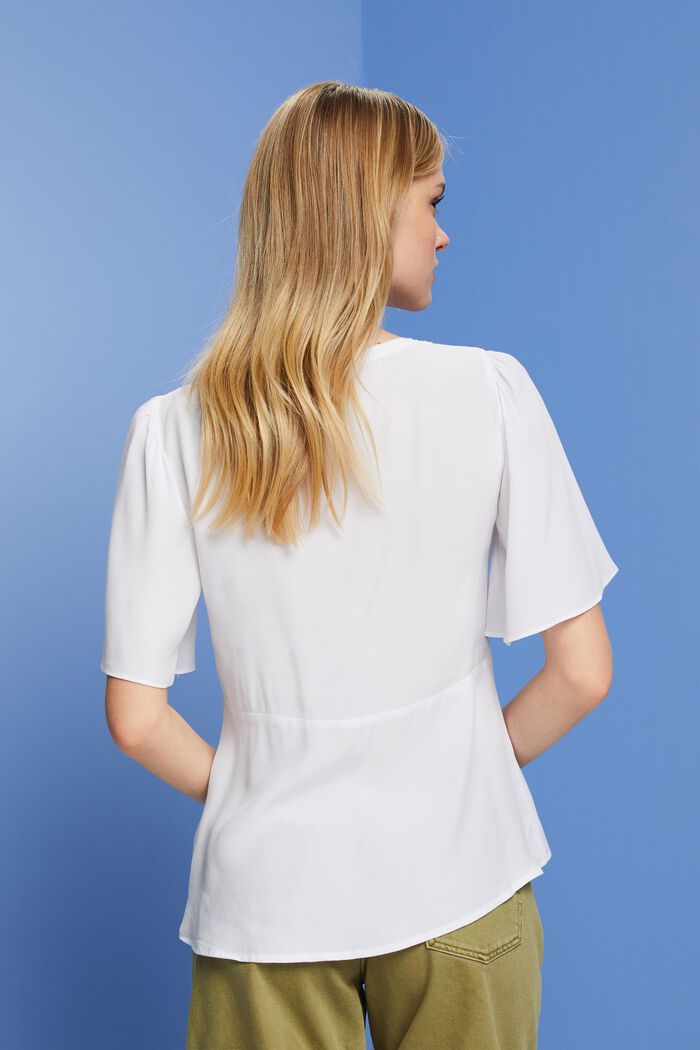 Haut façon blouse en LENZING™ ECOVERO™, WHITE, detail image number 3