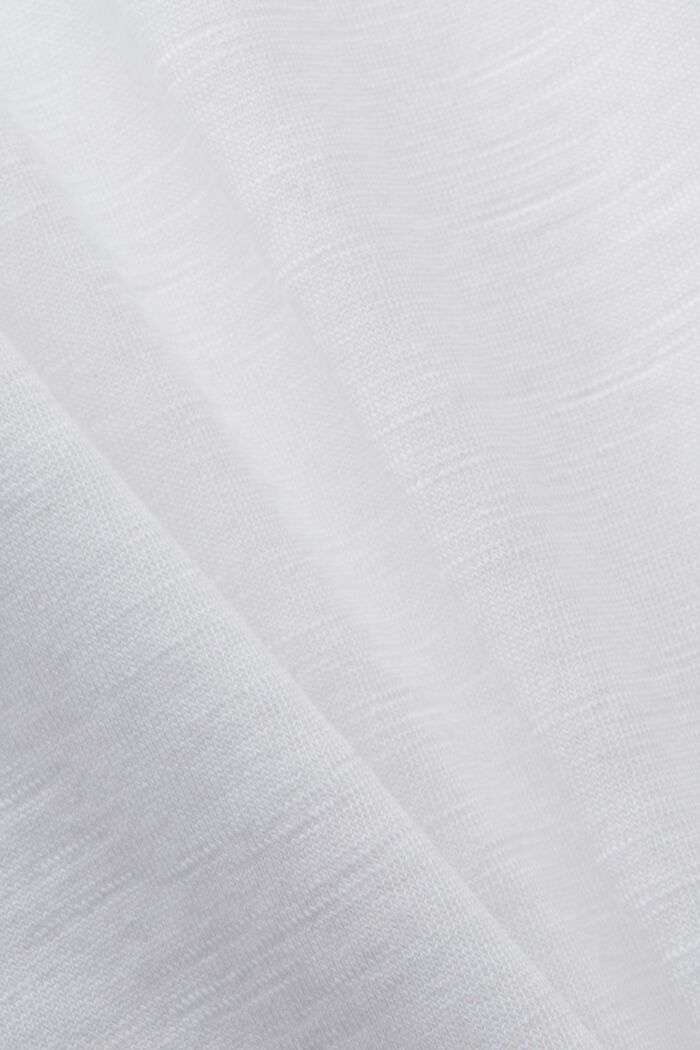 T-shirt basique à encolure ronde, 100 % coton, WHITE, detail image number 5