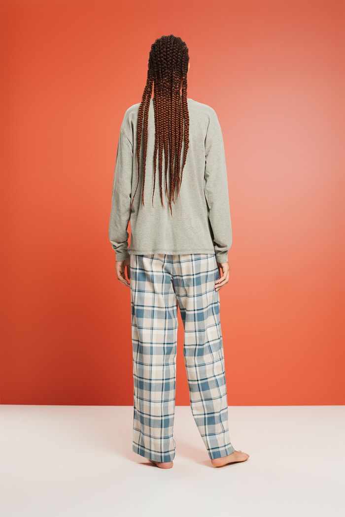 Pantalon de pyjama à carreaux en flanelle, TEAL BLUE, detail image number 3