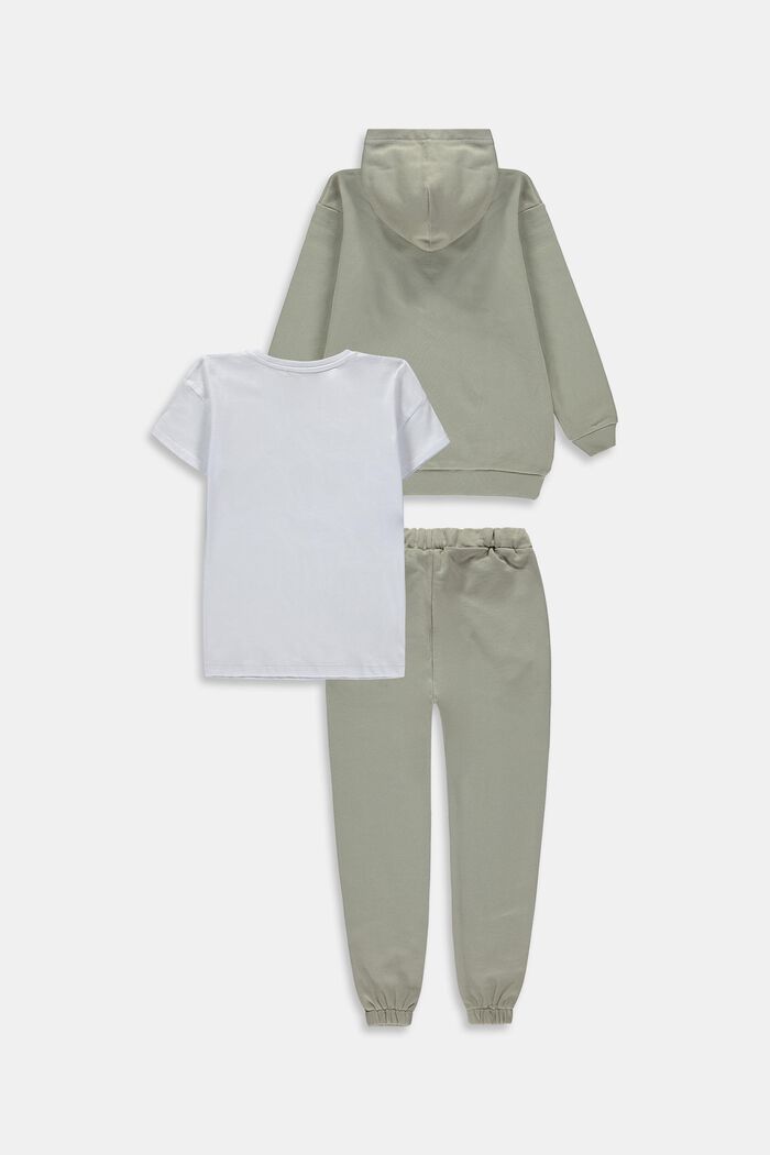 Lot mixte : sweat à capuche, t-shirt et pantalon de jogging, DUSTY GREEN, detail image number 1