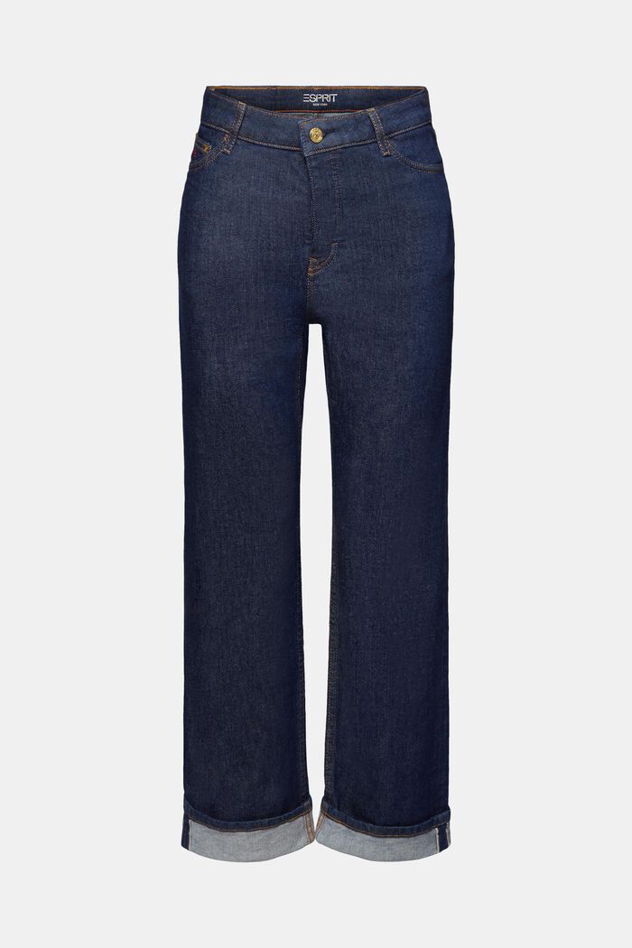 Premium Selvedge-Jeans: gerade Passform-hoher Bund, BLUE RINSE, detail image number 7