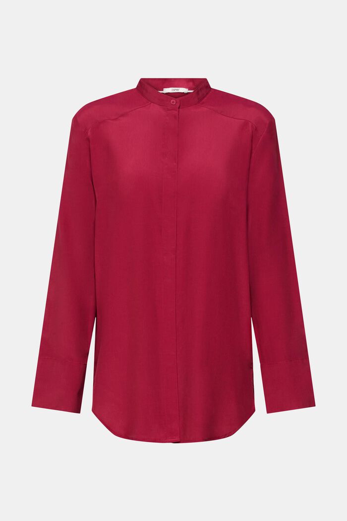Bluse mit Stehkragen, CHERRY RED, detail image number 7