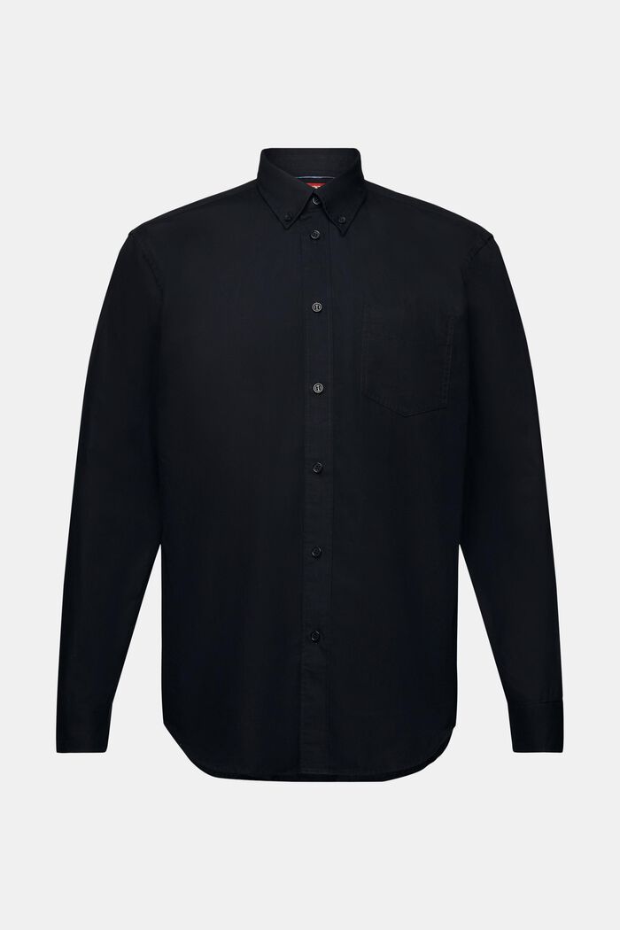 Button-Down-Hemd aus Popeline, 100 % Baumwolle, BLACK, detail image number 6