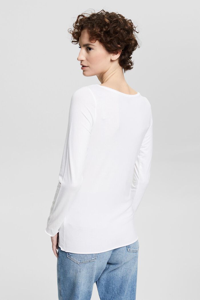 T-shirt à manches longues en coton biologique mélangé, NEW WHITE, detail image number 3