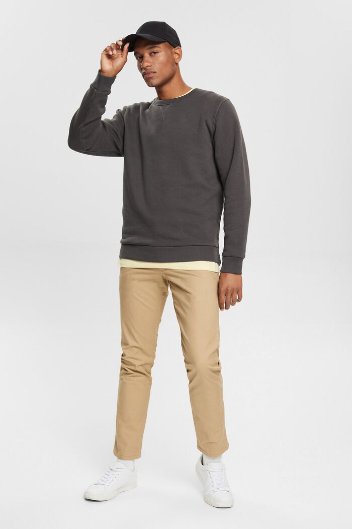 Unifarbenes Sweatshirt im Regular Fit, DARK GREY, detail image number 1