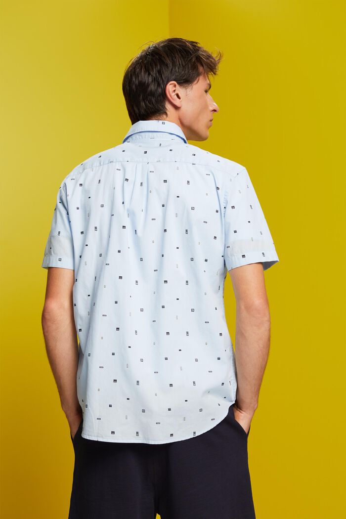 Chemise à manches courtes animée d’un motif, 100 % coton, PASTEL BLUE, detail image number 3