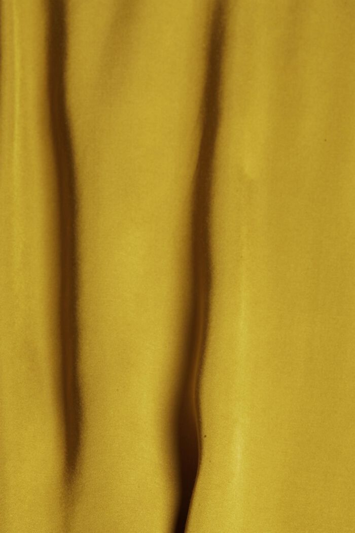 Top façon blouse en satin, à teneur en fibre LENZING™ ECOVERO™, OLIVE, detail image number 4